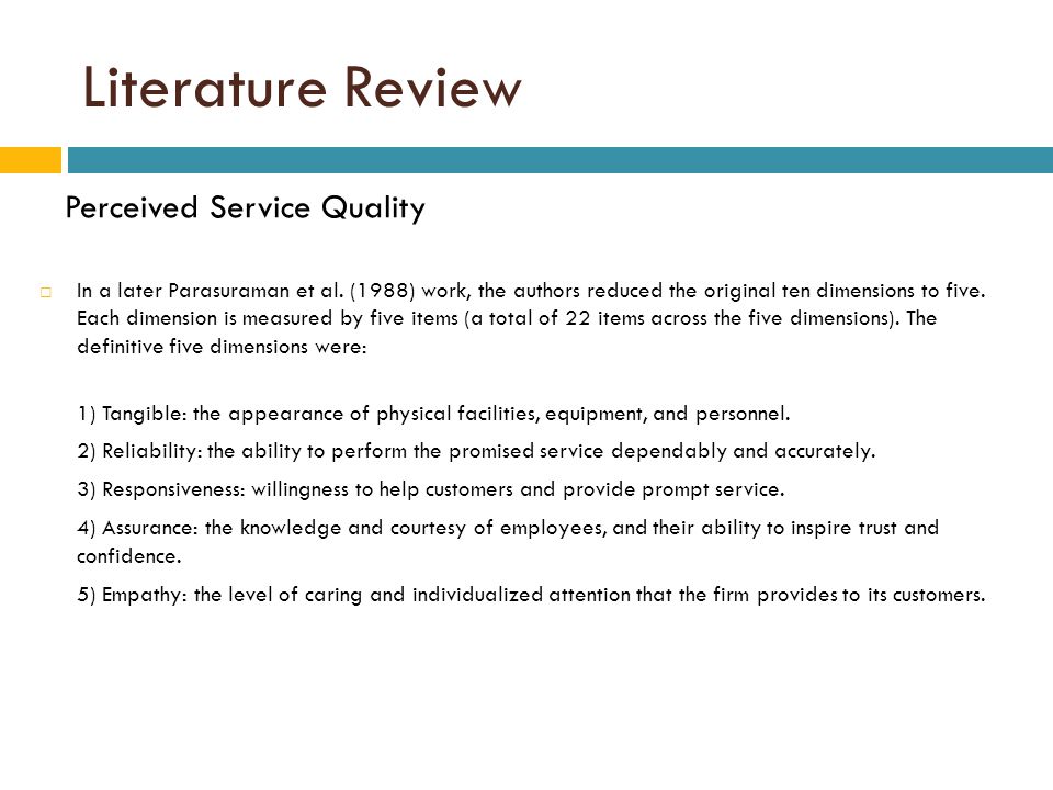 literature review about customer service